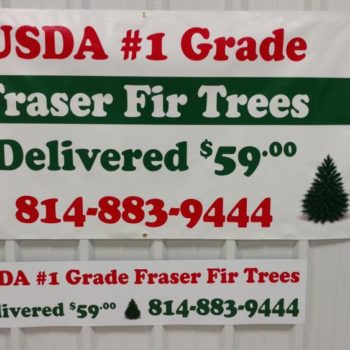 Fraser Fir Trees outdoor signage