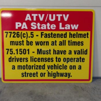 ATV use state law sign
