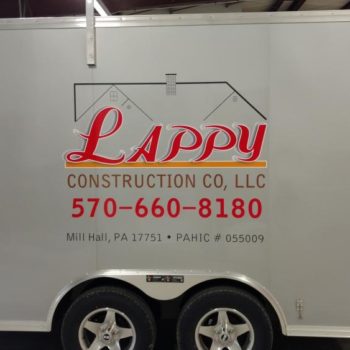 Lappy Construction trailer decal