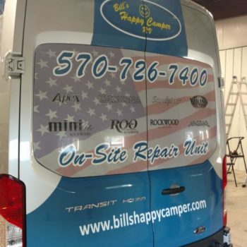 Bill's Happy Camper vehicle wrap