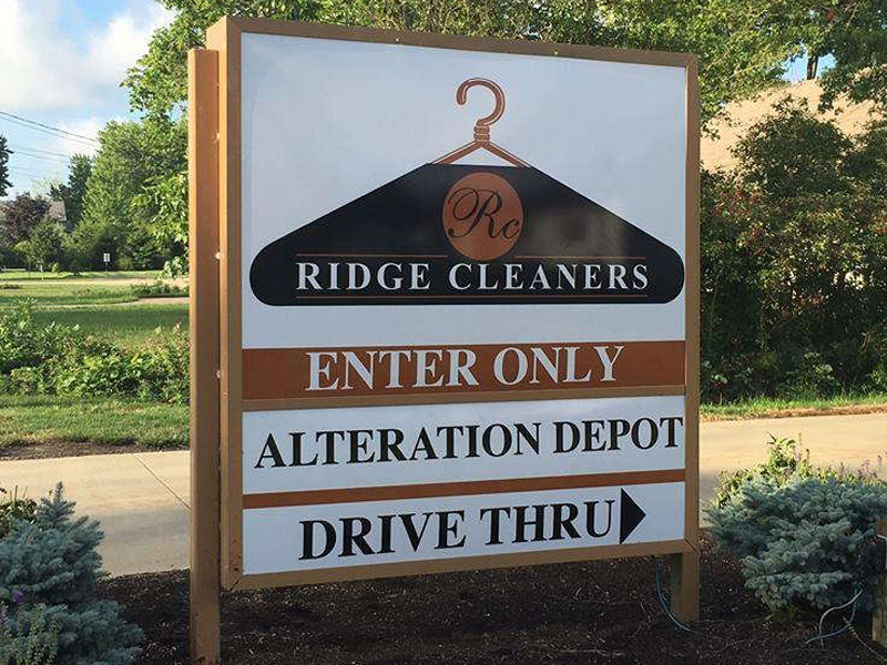 Ridge Cleaners directional signage