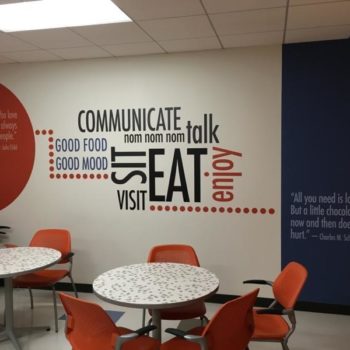 Lunch room word cloud wall decal