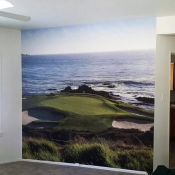 Pebble beach golf course wall mural