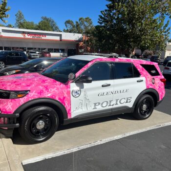 vinyl car wrap police department october pink breast cancer