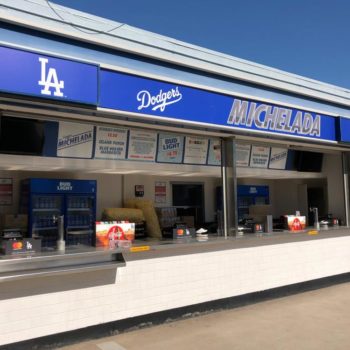 Outdoor sign for a concession stand at the Los Angeles Dodgers stadium
