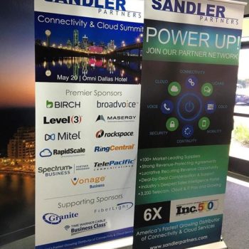 2 portfolio retractor banners for Sandler Partners