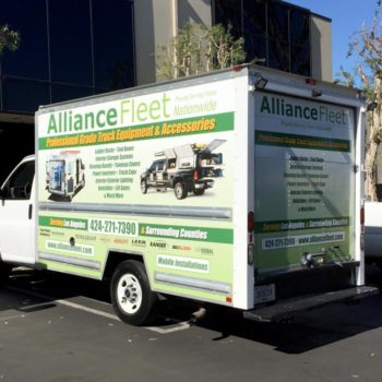 A box truck wrapped for Alliance Fleet