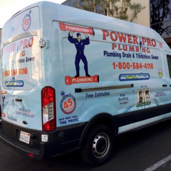 A van wrapped for Power Pro Plumbing