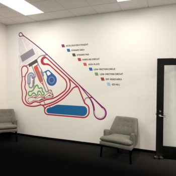 A wall mural in an office