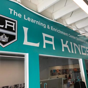 A wall mural for the LA Kings' learning and enrichment center