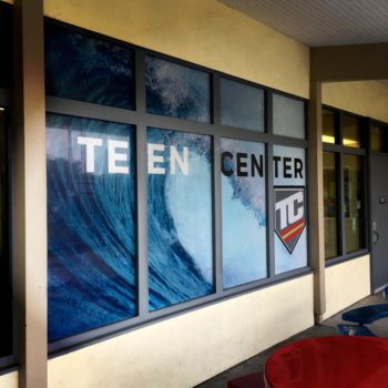 Teen Center window graphic