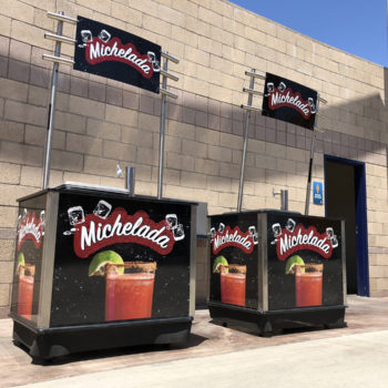 2 wrapped concession stands for Michelada