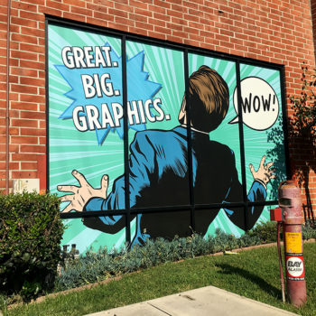 Window graphic of a man shocked by Big Graphics