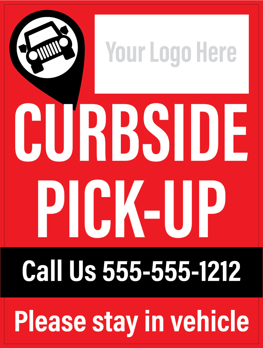 A-Frame Insert Curbside Pickup 24”x36”, printed on White Coroplast (outside)