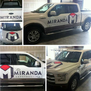 Vehicle wrap for Miranda Construction 