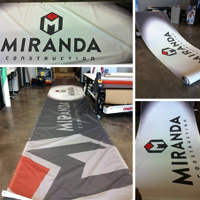 Outdoor banner for Miranda Construction 