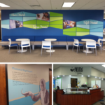 Collage of images of wall murals created for Galen College 