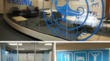 Collage of images of window decals created for Galen College of Nursing 