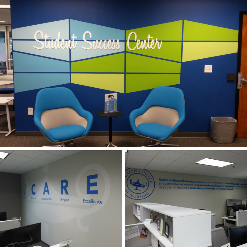 Collage of images of wall murals created by SpeedPro 