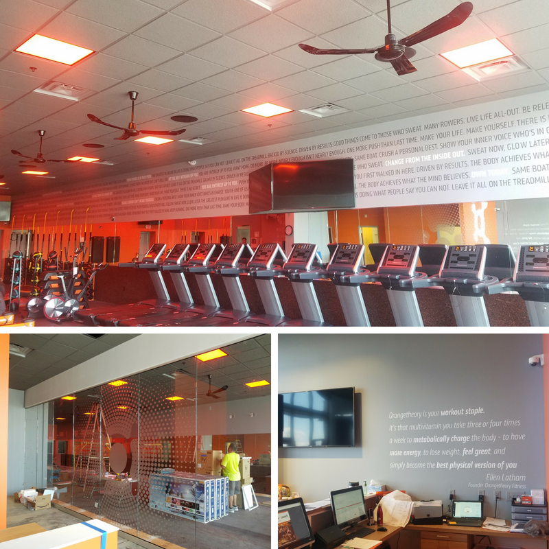 Collage of wall decals for sports center created by SpeedPro 