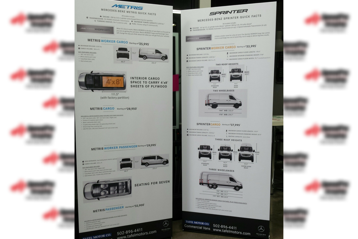 tafel motor co. standing banners