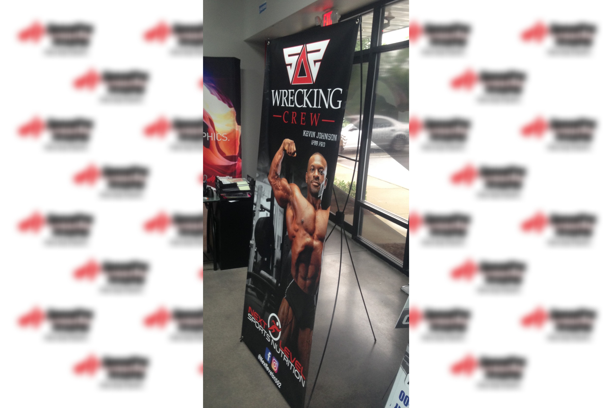 next level sports nutrition standing banner