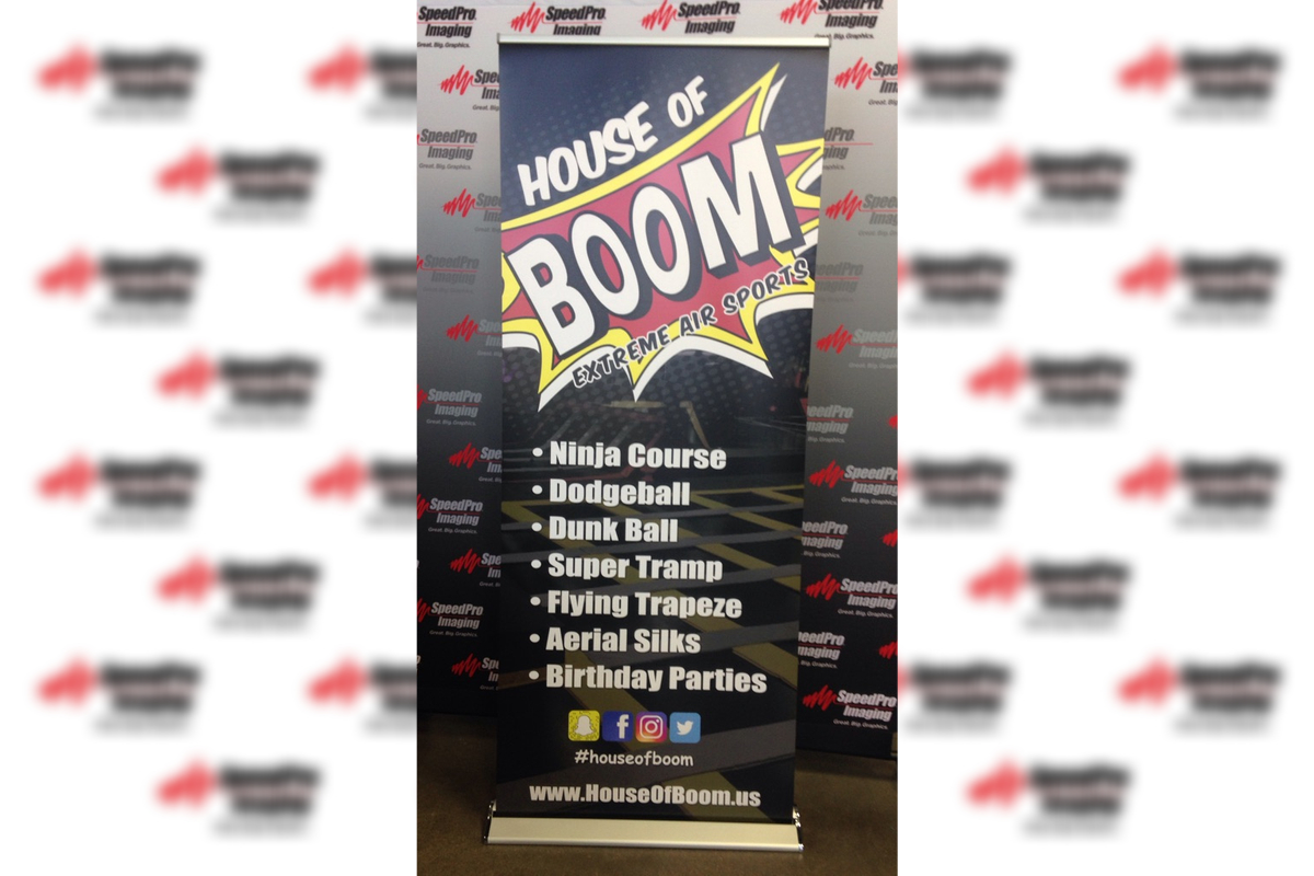 house of boom standing banner