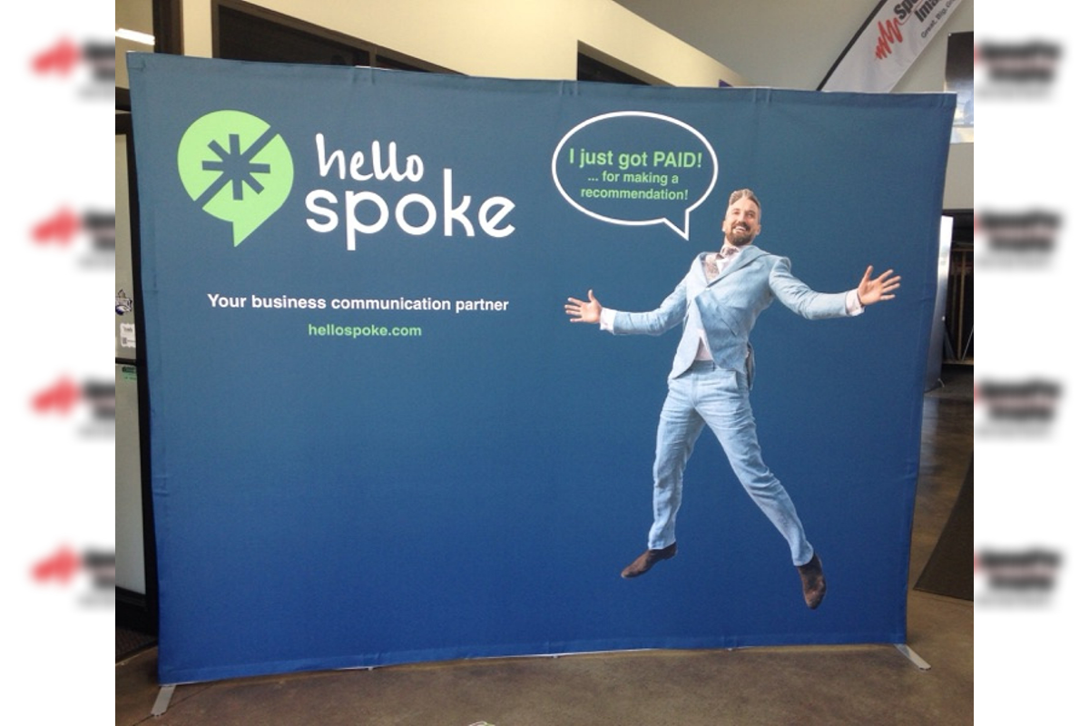 hellospoke large standing banner