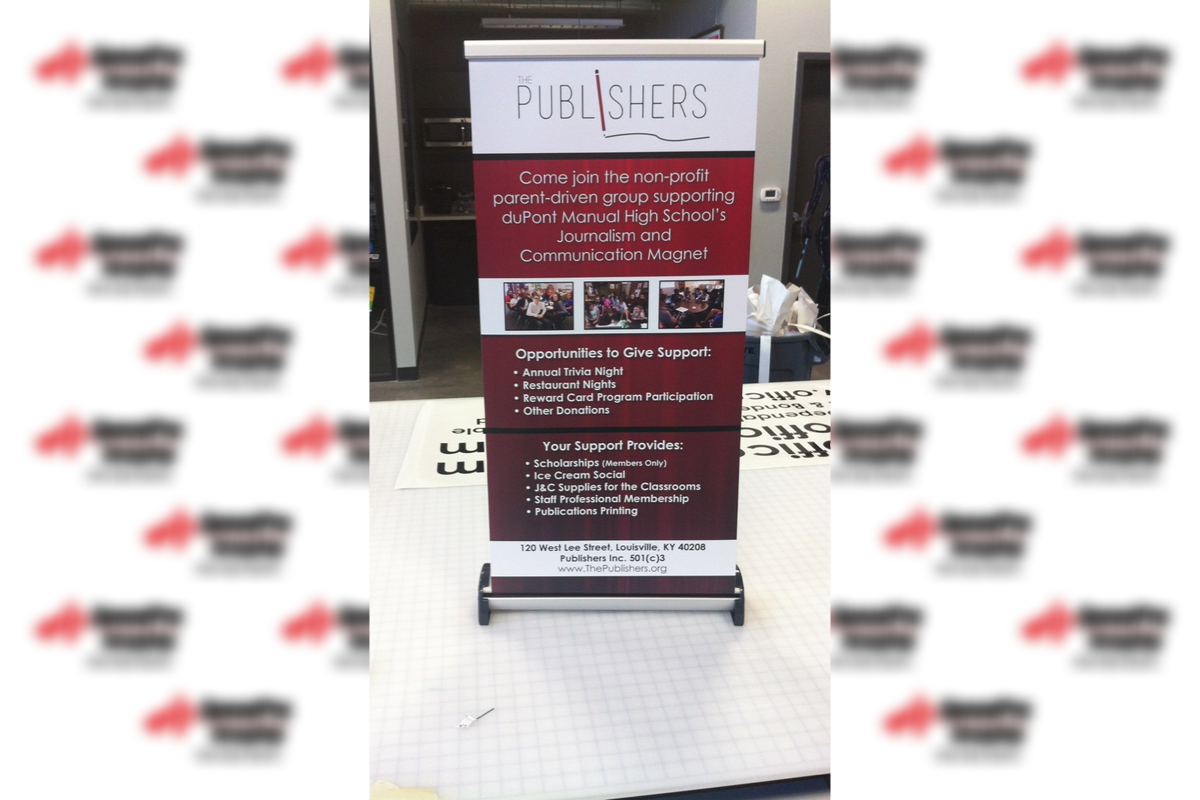 publishers standing banner