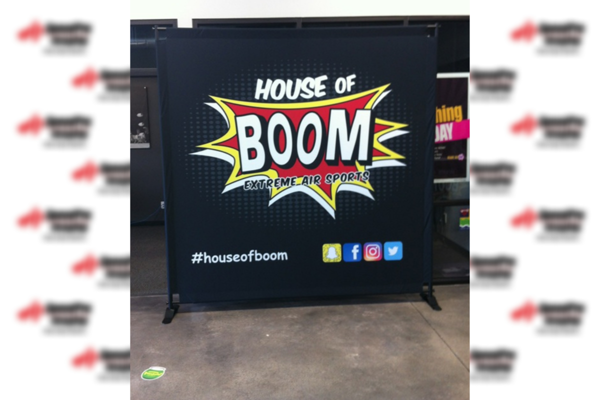 house of boom standing banner