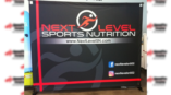 next level sports nutrition standing banner