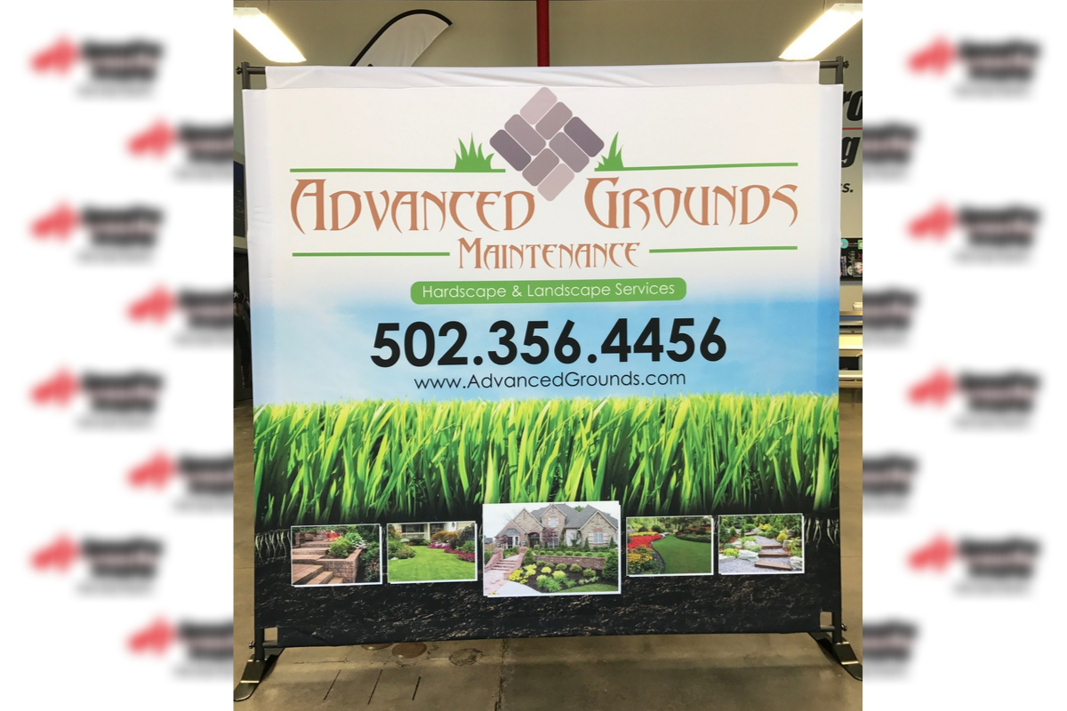 advanced grounds maintainance standing banner