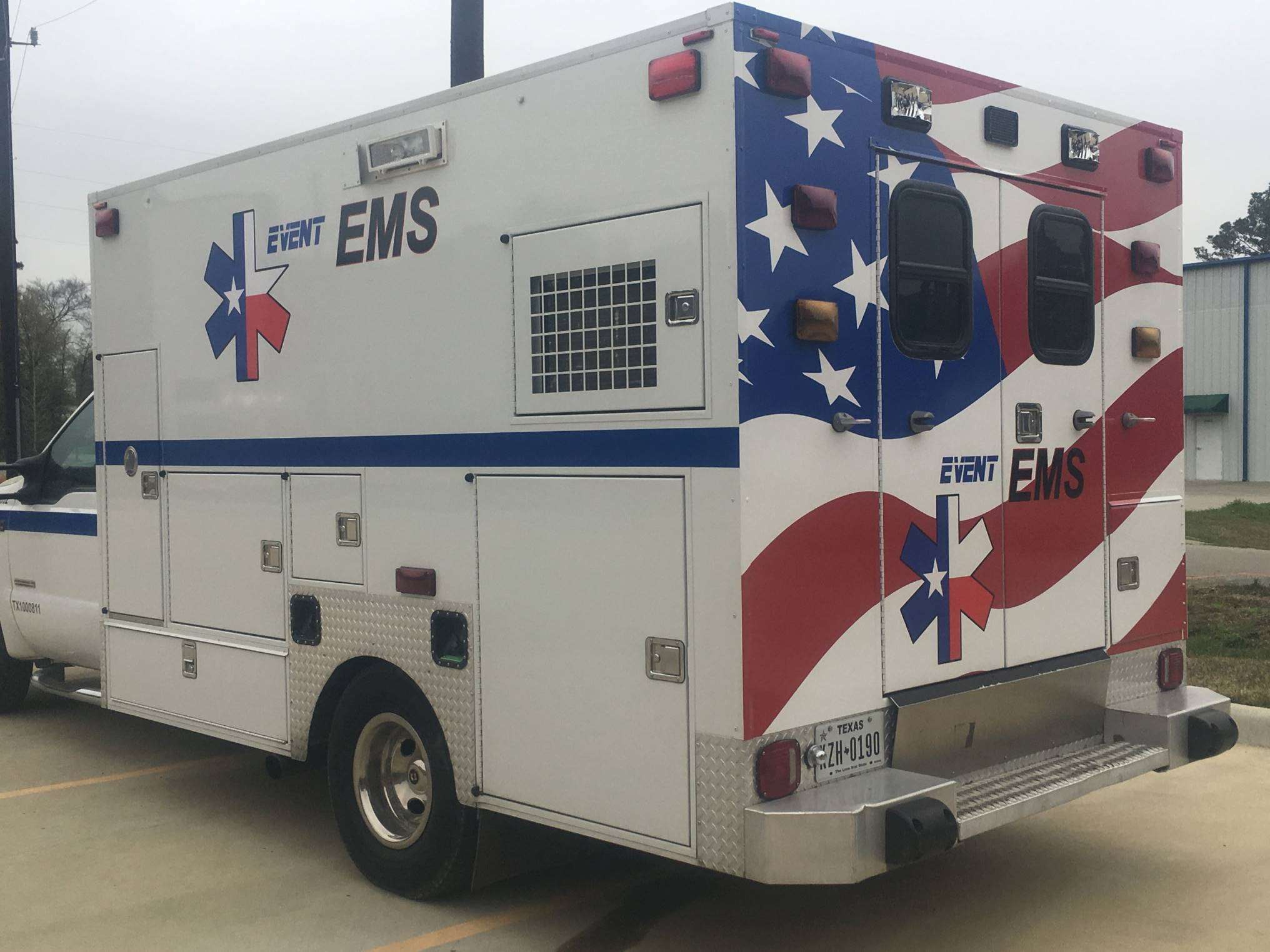 Custom vehicle wrap on a EMT vehicle that is outside