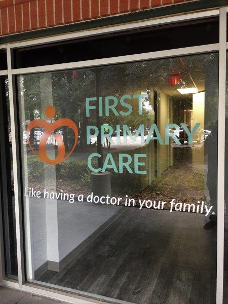 first primary care logo window decal | window decals for business magnolia tx