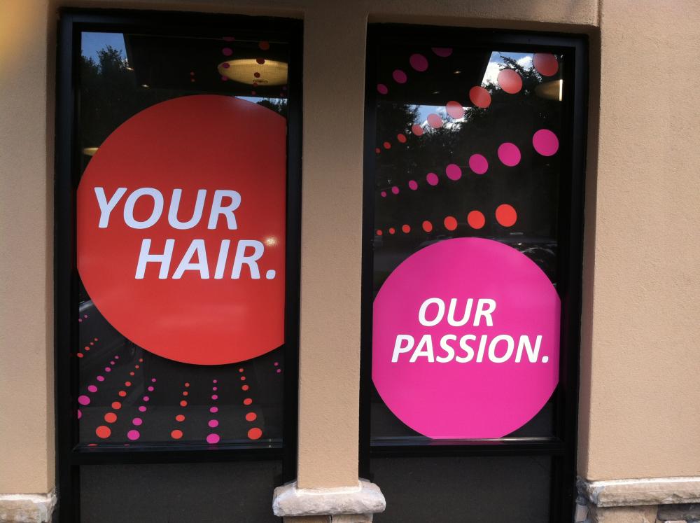 Your Hair Our Passion Window Graphic