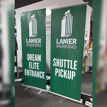 Two Lanier Parking tall standing posters