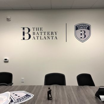Wall decal for The Battery Atlanta featuring their pendant logo 