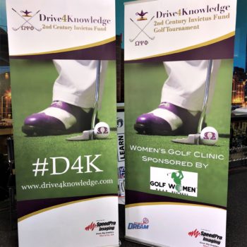 Two Drive 4 knowledge tall standing posters