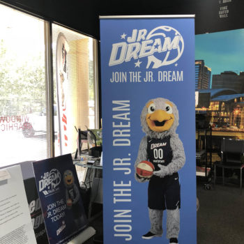 Join the Jr. Dream tall standing poster