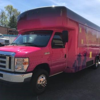 Pink bus wrapping