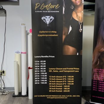 Luxury hair restractable business banner yellow