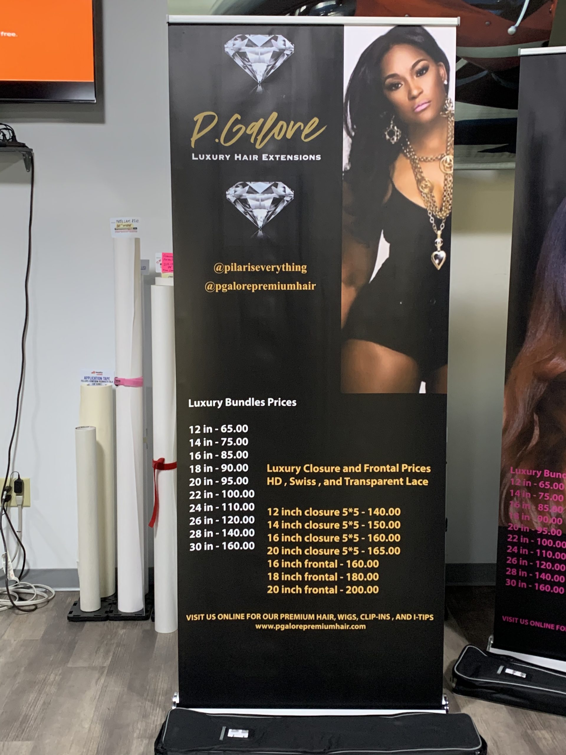 Luxury hair restractable business banner yellow
