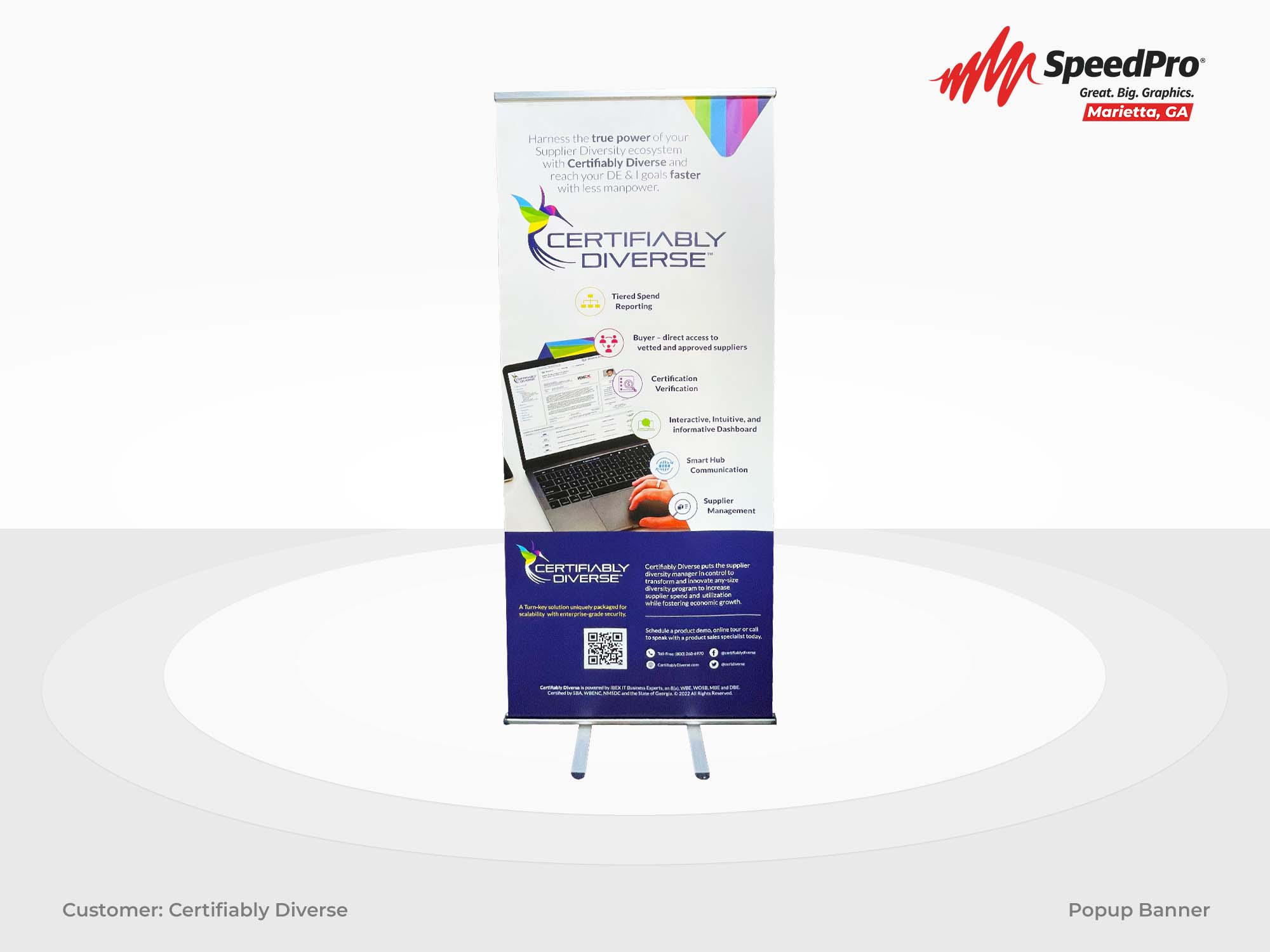 Certifiably Diverse Popup Banner Stand
