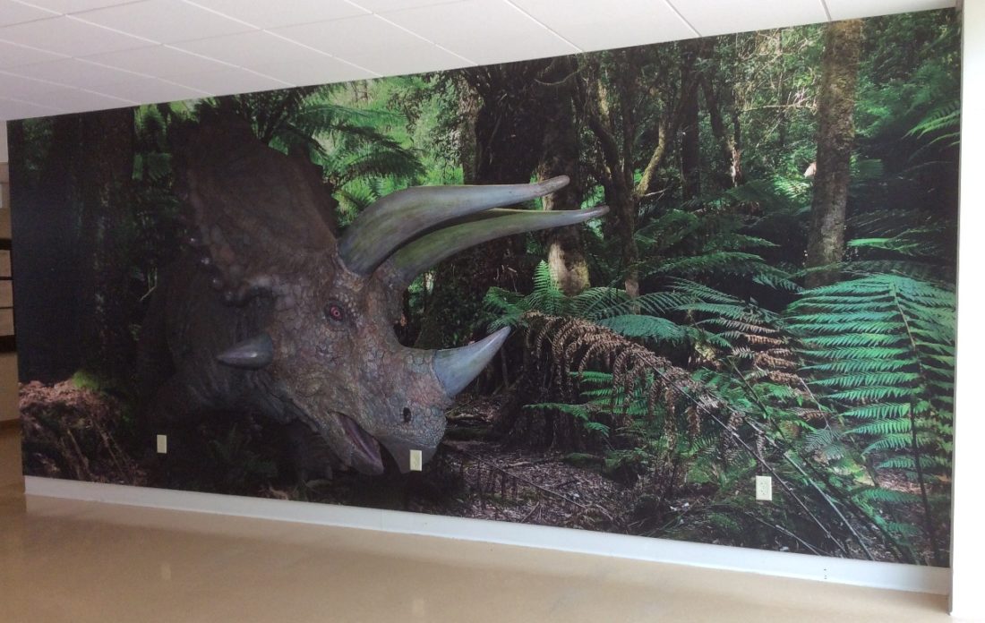 dinosaur wall mural