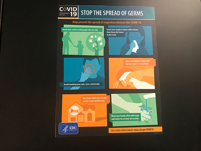 CDC covid-19 germ prevention sign