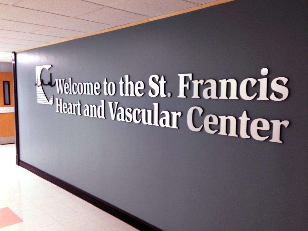 Indoor sign for St. Francis Heart and Vascular Center