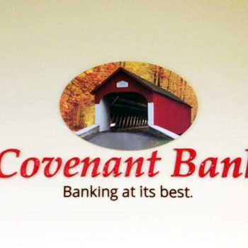 Covenant Banking Logo: a bridge with a red covering