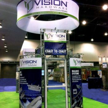 Vision Hardware display booth at a convention