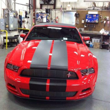 Shelby stripping red Mustang