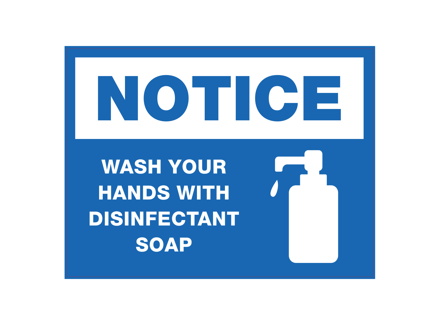 Wash Hands with Disinfectant Soap- 6 Pack: 8" x 6" Decal for Smooth Surfaces